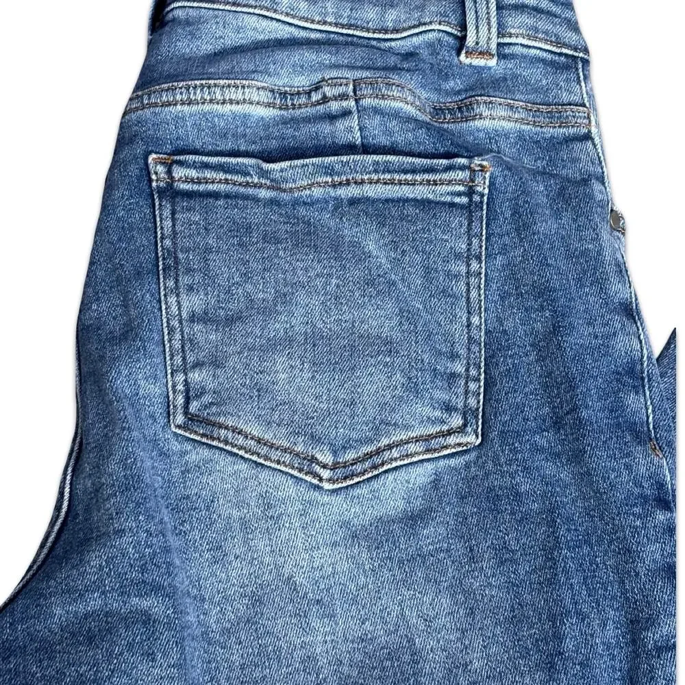 Universal‎ Standard Raw Hem Skinny Jeans Size 8 Long Blue Stretch Denim Casual